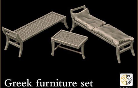 Ancient greek furniture set