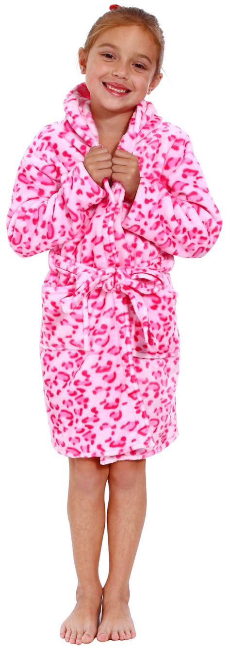 Simplicity Pink Leopard Bath Robe for Kids & Toddlers, Polyester ...