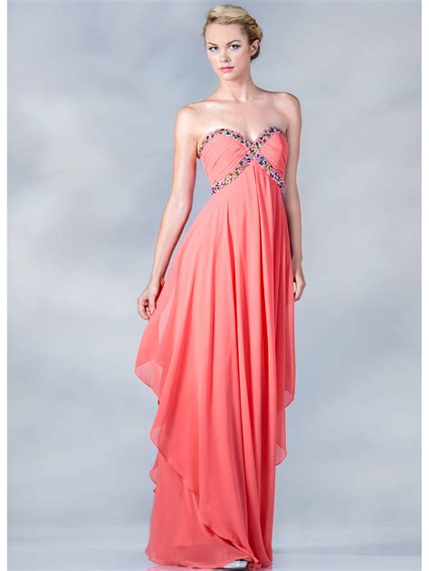 Short Coral Prom Dress | DressedUpGirl.com