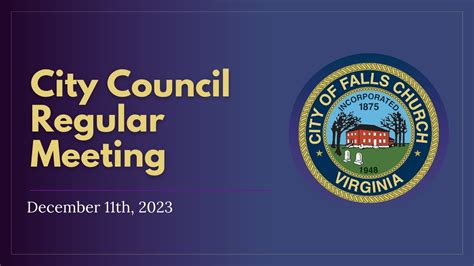 City of Falls Church Council Meeting December 11th, 2023 - YouTube