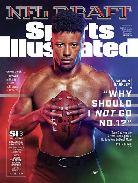 Penn State University Saquon Barkley, 2018 Nfl Draft Preview Sports Illustrated Cover Poster by ...