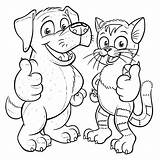 Cat Dog Cartoon Coloring Pages sketch template
