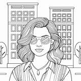 Preppy Aesthetic Woman sketch template