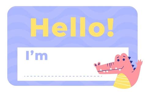 Free Child-like Hello My Name Is label template