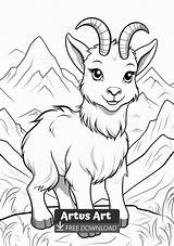 Mountain goat coloring Page – Artofit sketch template