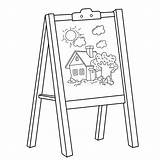 Easel Coloring Pages sketch template