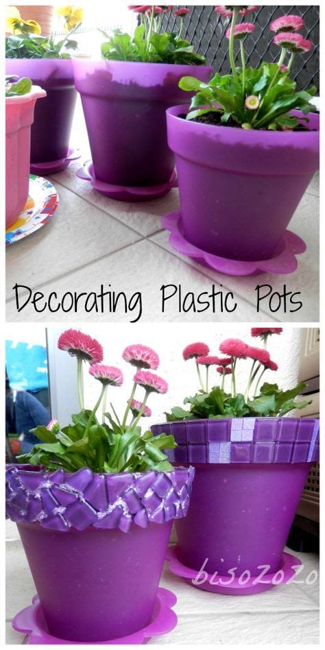 How To Decorate Plant Pots - Bisozozo | Decorated flower pots, Decorate plastic pots, Plastic ...