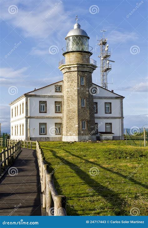 Lighthouse in Asturias Spain Bay of Biscay Stock Image - Image of cliff ...