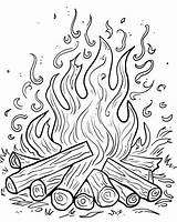 Campfire Coloring Pages sketch template