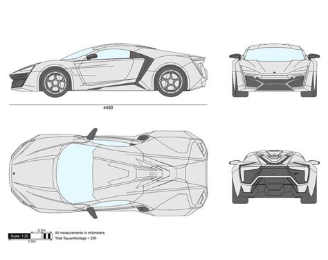 Lykan HyperSport Blueprint - Download Free Blueprint for 3D Modeling