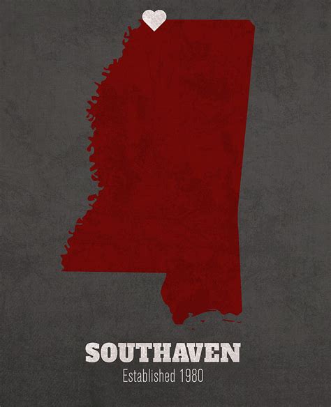 Southaven Mississippi City Map Founded 1980 Mississippi State University Color Palette Mixed ...