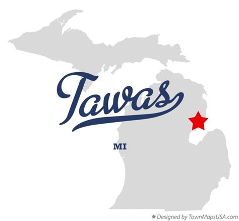 Map of Tawas, MI, Michigan