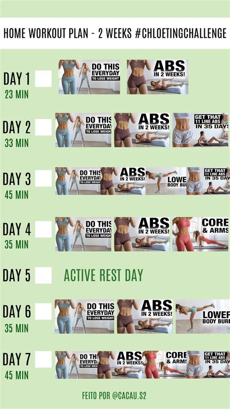 30 Minute Chloe Ting Ab Workout Challenge Schedule for Build Muscle | Fitness and Workout ABS ...