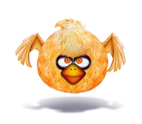 Angry looking orange bird stock illustration. Illustration of baby - 38000978