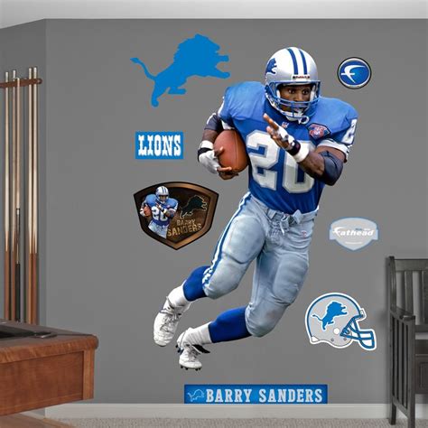 Fathead Barry Sanders Wall Decals - Overstock - 9750100 | Nfl detroit lions, Detroit lions, Lions