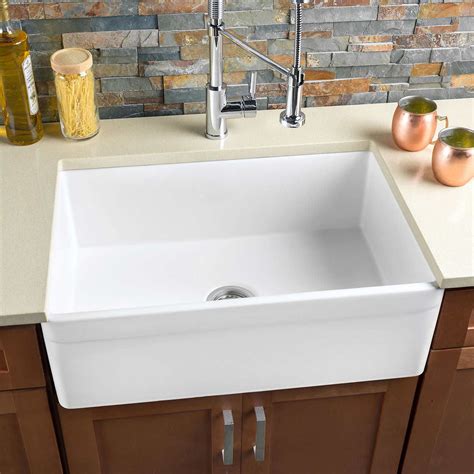 Hahn Fireclay 30" Reversible Farmhouse Sink | Farmhouse sink kitchen, Single bowl kitchen sink ...