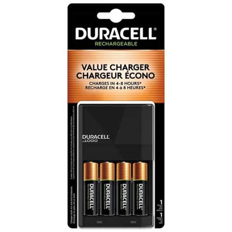 Duracell Ion Speed 1000 NiMh Battery Charger with 4 NiMh AA ...