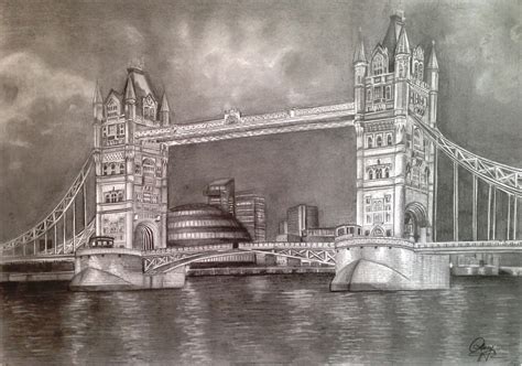 Tower Bridge, London - hyperrealistic architectural drawing - Dreams of an Architect