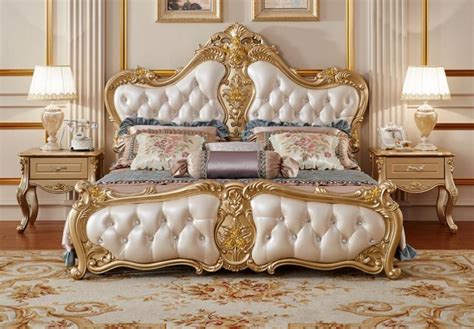 European royal bed solid wood | Royal bed, Bedding master bedroom, Leather bed