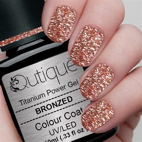 Gel Nail Polish Glitter Gel -Bronzed (bronze brown) -HEMA Free - Qutique