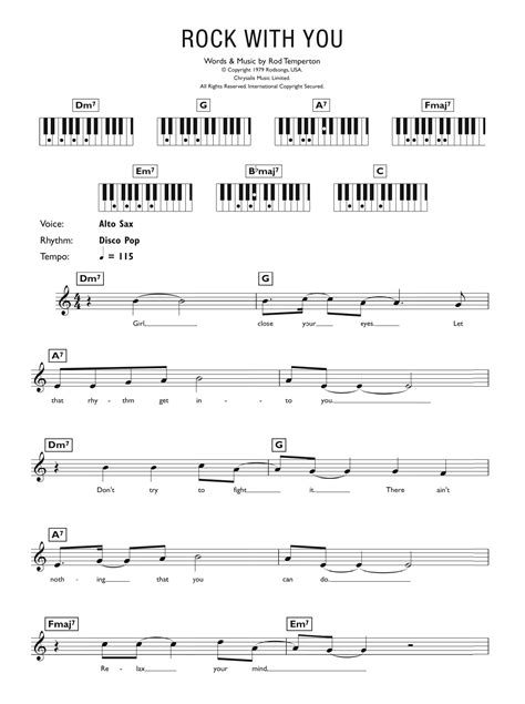 Rock With You Sheet Music | Michael Jackson | Piano Chords/Lyrics ...