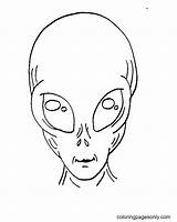 Face Of Alien Coloring Page  Free Printable Pages sketch template