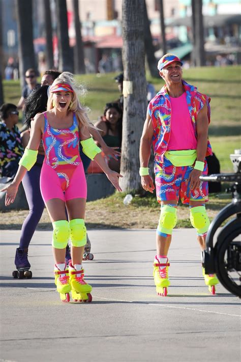 Ryan Gosling and Margot Robbie wear neon in 'Barbie' movie