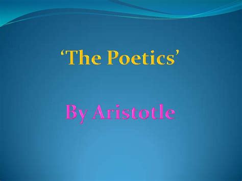 Aristotle's poetics