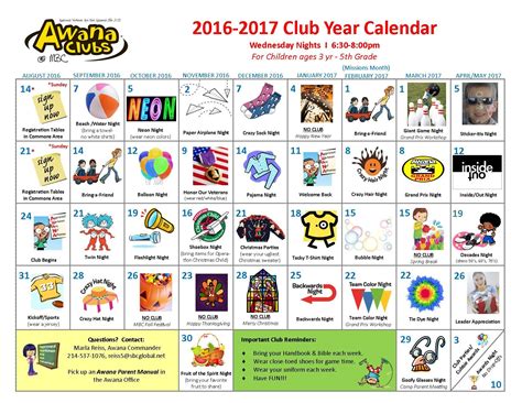 Awana theme nights, Awana, Calendar template