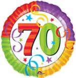 Happy 70th Birthday Balloon, Bright 70th Birthday Balloon