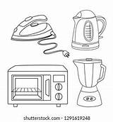 Home Appliances Vector Drawings Cartoon Illustration Stock  sketch template