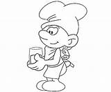 Coloring Smurf Baker Sketch Page sketch template