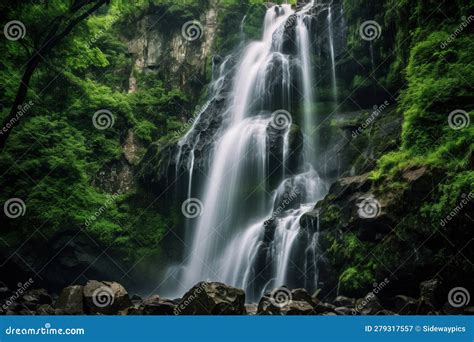 Awe-Inspiring Waterfall - Generative AI Stock Illustration ...