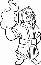 Clash Of Clan Sorcerer coloring Page To Print And color sketch template