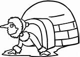 Igloo Coloring Template Winter Letter Crafts Outline Pages Preschool  sketch template