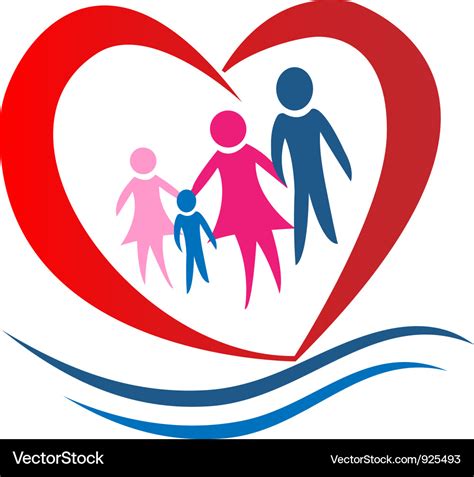 Family heart logo Royalty Free Vector Image - VectorStock