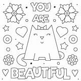 Premium Vector  You Are beautiful coloring Page Black And White sketch template