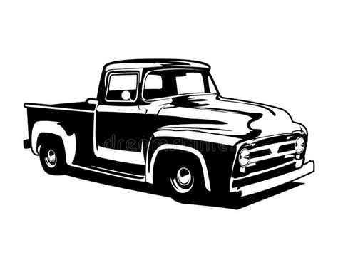 Old American Truck Isolated on White Background Showing from Side. Best for the Old Truck Car ...