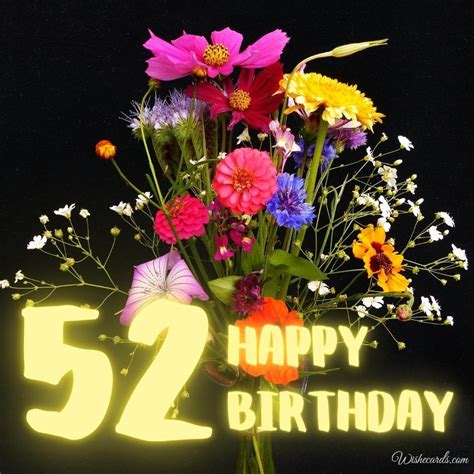 Happy 52nd Birthday Cards with Best Wishes