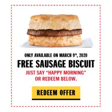 Free Sausage Biscuit at Hardee's | Mark your Calendars! - Passion For Savings