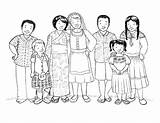People In Traditional Clothing sketch template