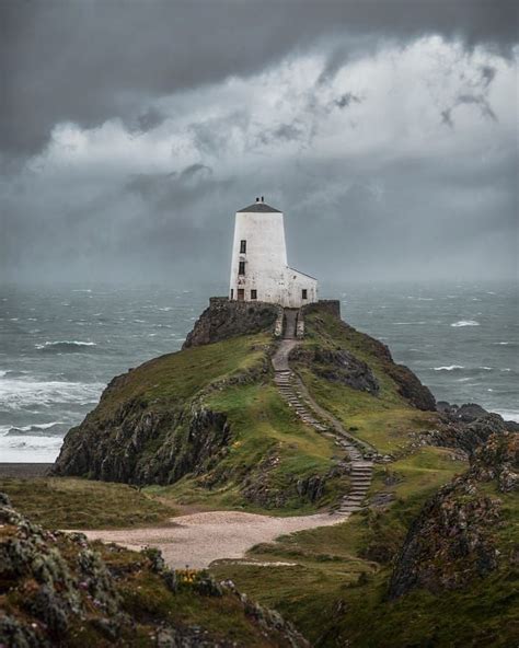 Tŵr Mawr lighthouse (meaning "Great Tower" in Welsh), on Ynys Llanddwyn ...