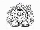 Gear Coloring For Adults  Page sketch template