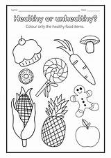 Healthy And Unhealthy Foods Coloring Pages sketch template