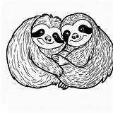 Sloth Coloring Pages  ColoringLib sketch template