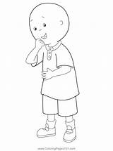 Caillou Standing Coloring Page For Kids  Free Printable sketch template