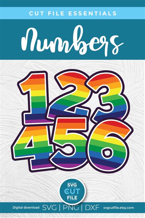 Rainbow Numbers Svg Colorful Numbers Svg Unicorn Birthday | Etsy