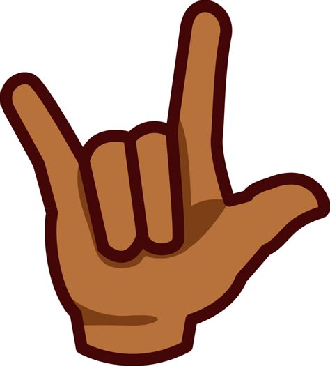 "ILY sign (brown)" Emoji - Download for free – Iconduck