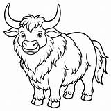 Yak coloring Book Vector Illustration Line art  Premium AI Generated sketch template