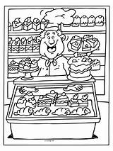 Bakker Kleurplaat Bakkerij Pages Kleurplaten Coloring Preschool Winkel  sketch template